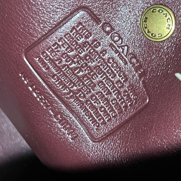 Coach Brooklyn 39 Merlot/Brass Leather Shoulder Bag - Picture 12 of 15